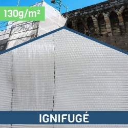 Filet d'échafaudage - 130 g/m² - Ignifugé et traité anti-feu M1