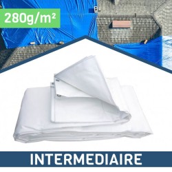 Bâche de couverture - 280 g/m² - Pour toiture - Blanc