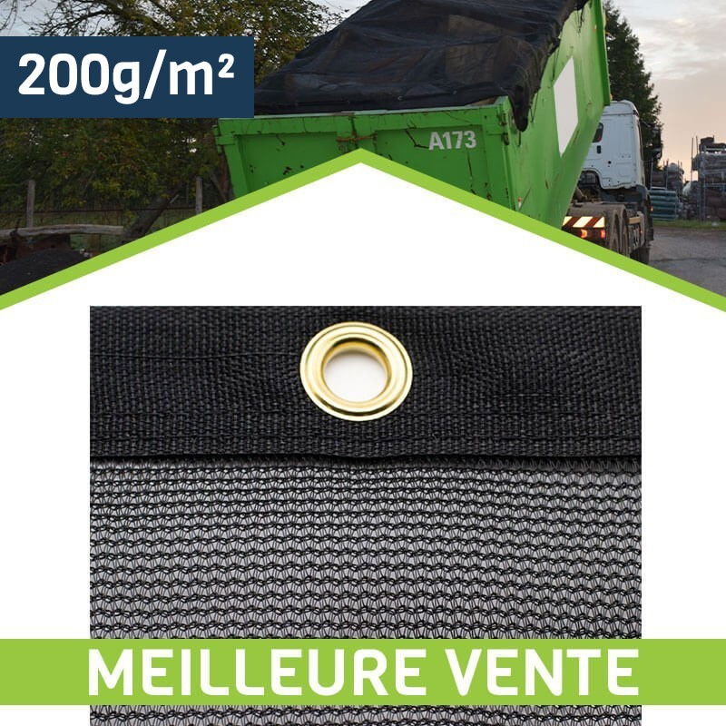 Filet de benne - 200 g/m² - Résistant - Avec sandow