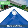 Bâche pour benne - 650 g/m² - Qualité professionnelle