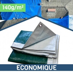 Bâche de couverture - 140 g/m² - Pour toiture - Vert - Economique