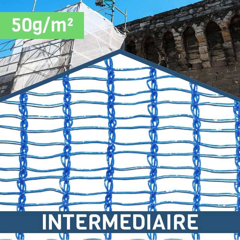 Filet d'échafaudage - 50 g/m² - Qualité intermédiaire