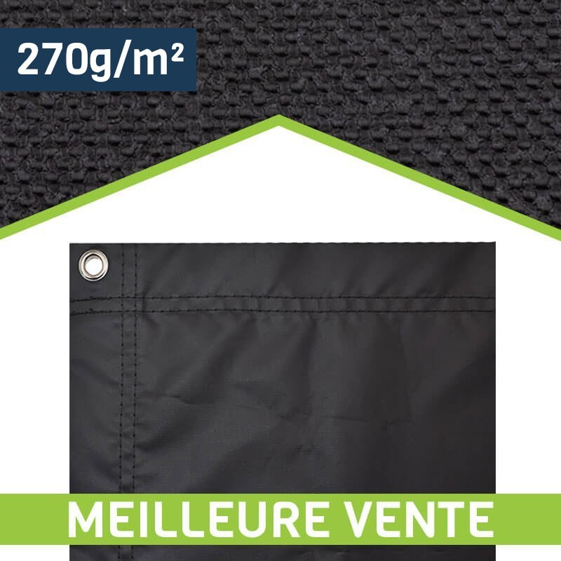 Bâche pour enrobé - 270 g/m² - Noir - Dimensions standards