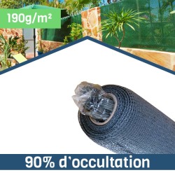 Brise-vue gris clair - 90% d'occultation - Kit de fixation offert