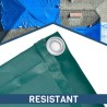 Bâche de couverture résistante - Spéciale couvreur - Verte et bleue