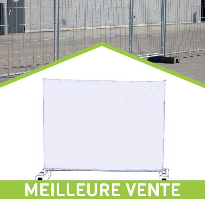 Bâche pour barrière de chantier et clôture mobile – 150 g/m² – 1,76 m x 3,41 m